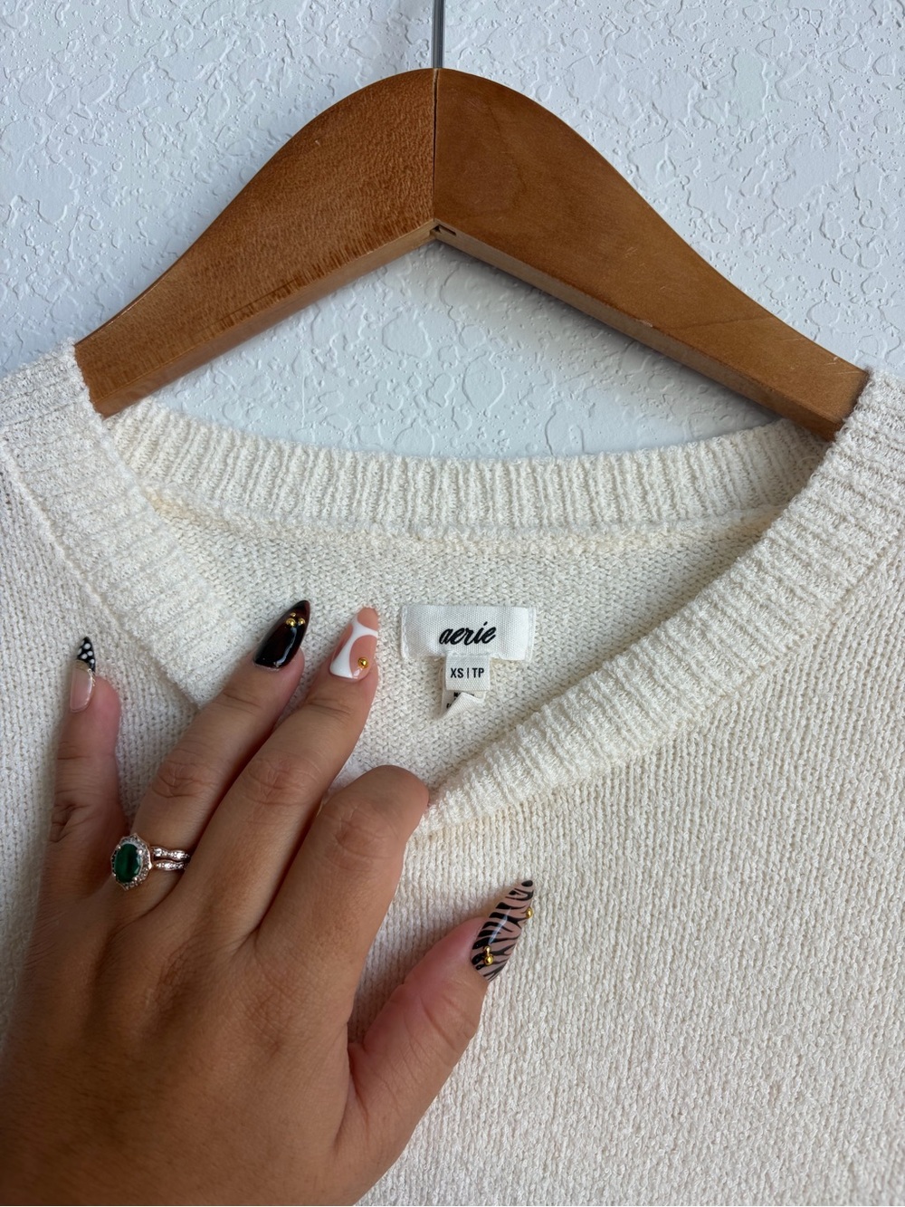 Aerie Cream Open Back Women's Sweater